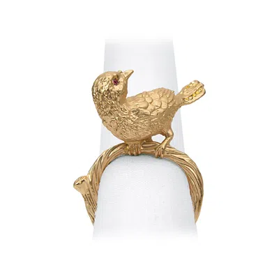 L'objet Bird Napkin Jewels, Set Of 4 In Gold
