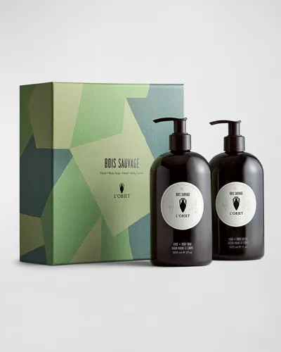 L'objet Bois Sauvage Gift Set: Soap + Lotion, 2 X 17 Oz. In White