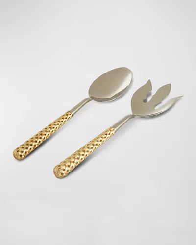 L'OBJET BRAID 2-PIECE 24K GOLD-PLATED SERVING SET 