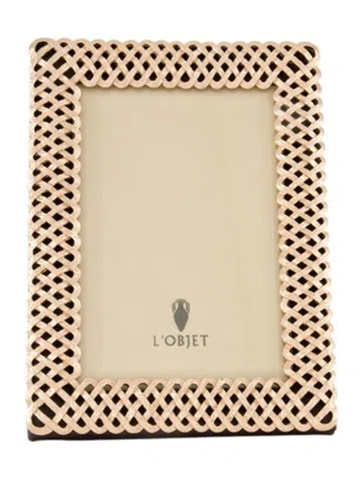 Pre-owned L'objet Braid Picture Frame In Gold