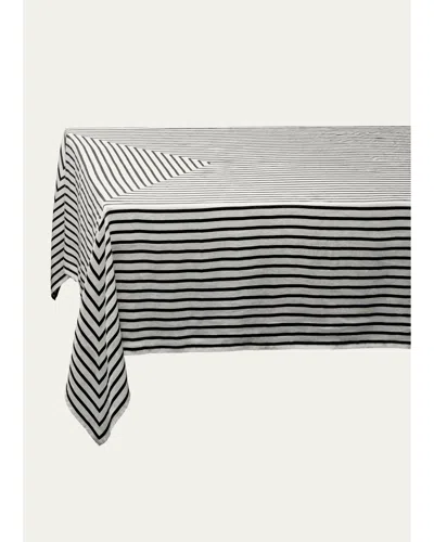 L'objet Concorde Sateen Tablecloth, Medium, 70" X 90" In Black