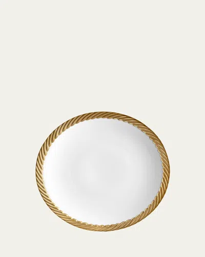 L'OBJET CORDE SALAD/DESSERT PLATE, WHITE/GOLD