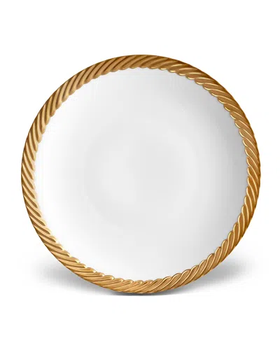 L'objet Corde 24k Yellow Goldplated-trim & Porcelain Dessert Plate