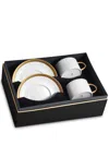 L'objet Corde Tea Cups And Saucers (set Of Two) In White