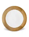 L'objet Corde Wide Rim Porcelain Charger Plate In White/gold