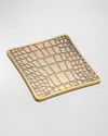 L'OBJET CROCODILE ANTIQUED BRASS COASTERS, SET OF 4