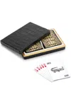 L'objet Crocodile Box Playing Cards Set In Schwarz
