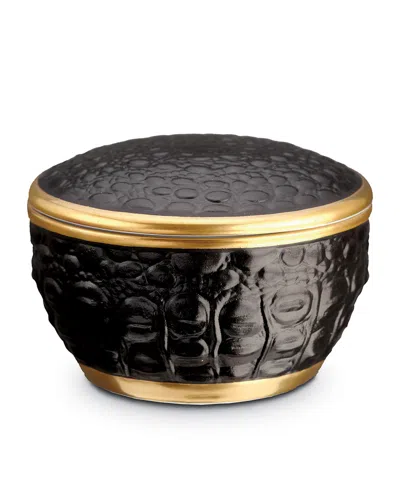 L'objet Crocodile Porcelain Box In Black