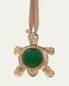 L'objet Crystal-embellished Turtle Christmas Ornament In Green/white