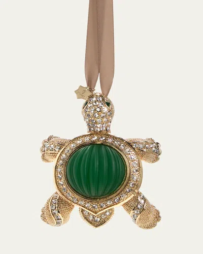 L'objet Crystal-embellished Turtle Christmas Ornament In Gold