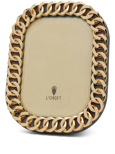 L'objet Cuban Link Bilderrahmen In Gold