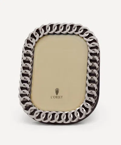 L'objet Cuban Link Platinum-plated 5x7' Photo Frame