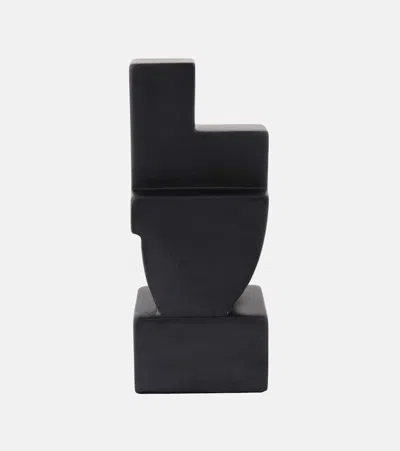 L'objet Cubisme Ceramic Bookend In Schwarz