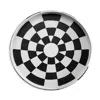 L'objet White Damier Porcelain Platter In Indigo/natural