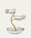 L'objet Deco Leaves Medium 3-tier Server In Multi