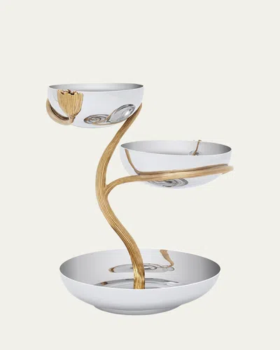 L'objet Deco Leaves Medium 3-tier Server In Multi