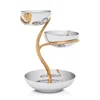 L'objet Deco Leaves Medium 3-tier Server In Silver
