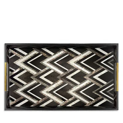 L'objet Deco Noir Rectangular Tray, Large In Black