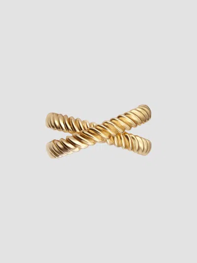 L'objet Deco Twist 4-piece 24k-gold-plated Napkin Ring Set