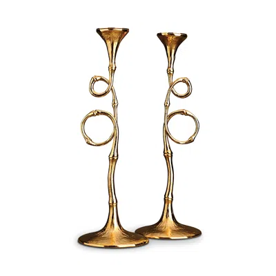 L'objet Evoca Candlesticks, Set Of Two In Gold