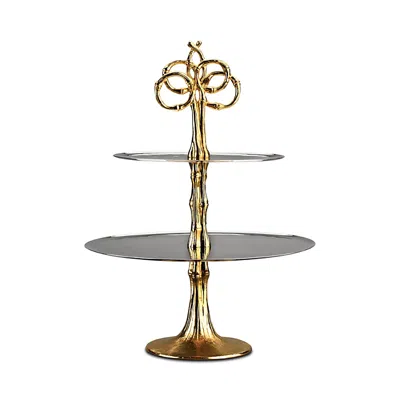 L'objet Evoca Two Tier Serving Tray In Silver/gold