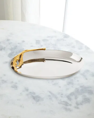 L'objet Fern Small Tray In Silver/gold