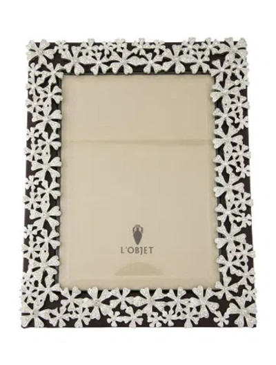 Pre-owned L'objet Flower Garland Swarovski Crystal 5x7" Picture Frame