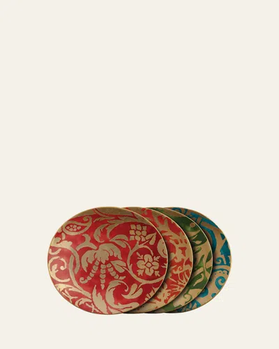L'OBJET FORTUNY ASSORTED DESSERT PLATES, SET OF 4