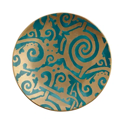 L'objet Fortuny Maori Dessert Plates 4-piece Set In Blue