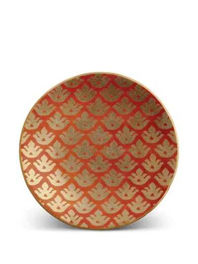 L'objet Fortuny Gold-embellished Plate In Red