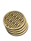 L'objet Fortuny Venise Coasters (set Of Four) In Gold