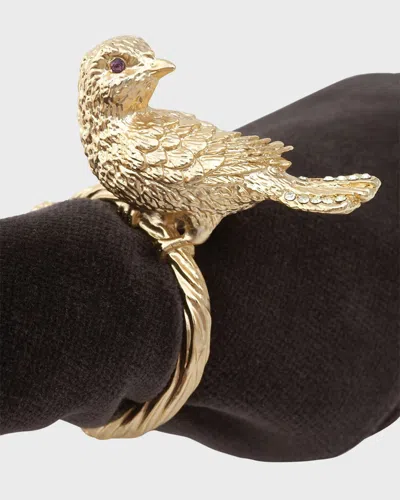 L'OBJET FOUR "GOLD BIRD" NAPKIN RINGS