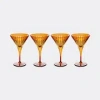 L'objet Set Of Four Prism Martini Glasses In Amber