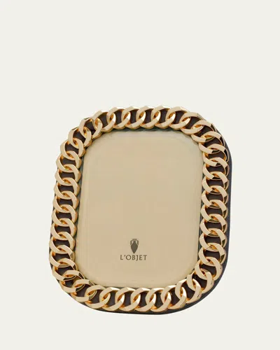 L'OBJET GOLD CUBAN LINK FRAME, 5" X 7"