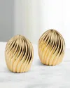 L'OBJET GOLD-TONE RIPPLE SPICE JEWELS SET OF 2