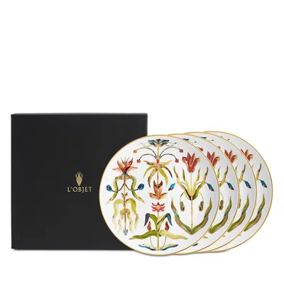 L'objet Grand Tour Dessert Plates, Set Of 4 In Multi