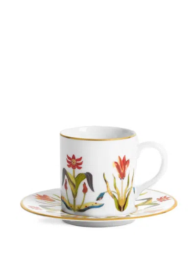 L'objet Grand Tour Espresso Cup And Saucer Set In White