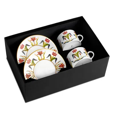 L'objet Grand Tour Teacup And Saucer, Set Of 2 In Multi