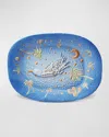 L'objet Haas Celestial Octopus 24k Gold & Porcelain Oval Platter In Multi