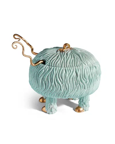 L'objet Haas Fox Salad Monster Serving Bowl In Blue/green