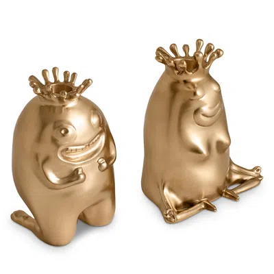 L'objet Haas King + Queen Candlesticks, Set Of 2 In Gold