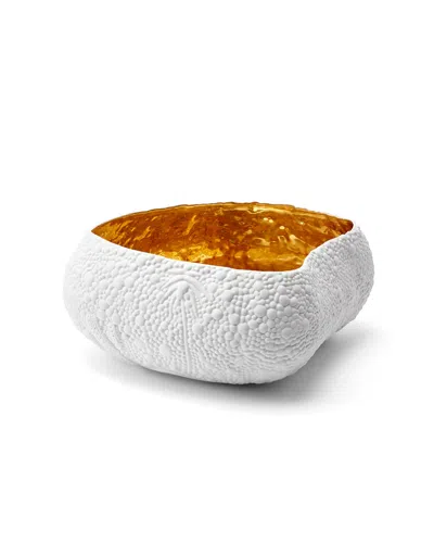 L'objet Haas Large Mojave 24k Gold & Porcelain Dessert Bowl In White/gold