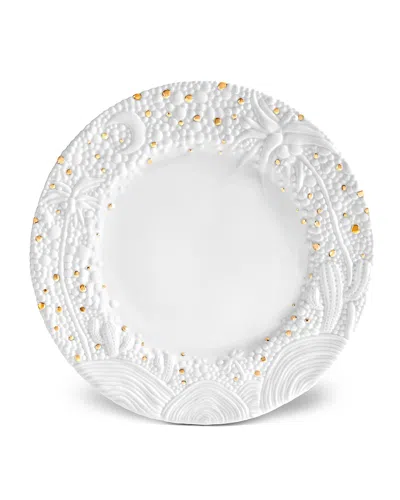 L'objet Haas Mojave Desert 24k Gold & Porcelain Charger Plate In White/gold
