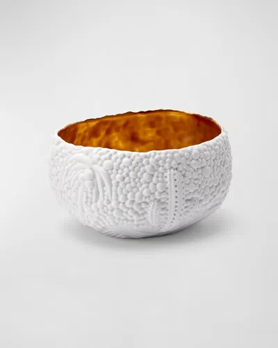 L'objet Haas Small Mojave 24k Gold & Porcelain Dessert Bowl In White/gold