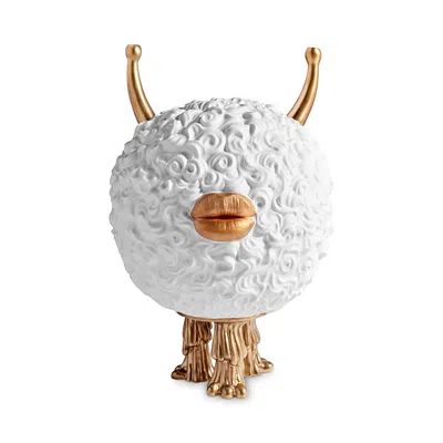 L'objet Haas 24k Goldplated & Porcelain Monster Incense Burner In White