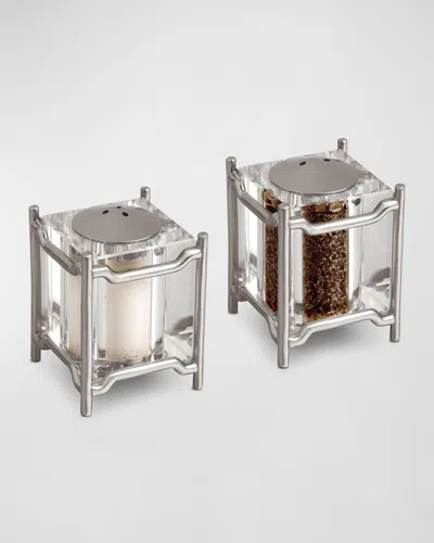 L'objet Han Platinum Salt & Pepper Shakers, Set Of 2 In Multi
