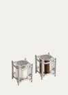 L'objet Han Platinum Salt & Pepper Shakers, Set Of 2 In Multi