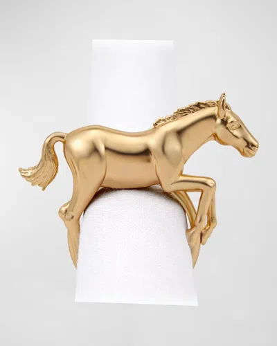 L'objet Horse 24k Gold-plated Napkin Rings, Set Of 4
