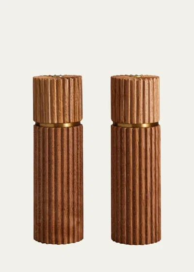 L'objet Ionic Salt & Pepper Mills, Blonde Oak In Brown