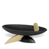 L'objet Kelly Behun Leaf Oval Bowl On Stand In Black